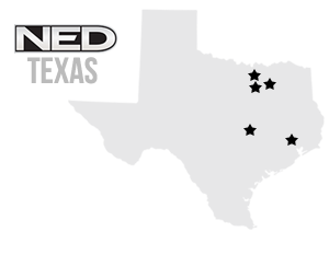 NED Texas Locations - Houston, Dallas, Austin, Caddo Mills, Krugerville